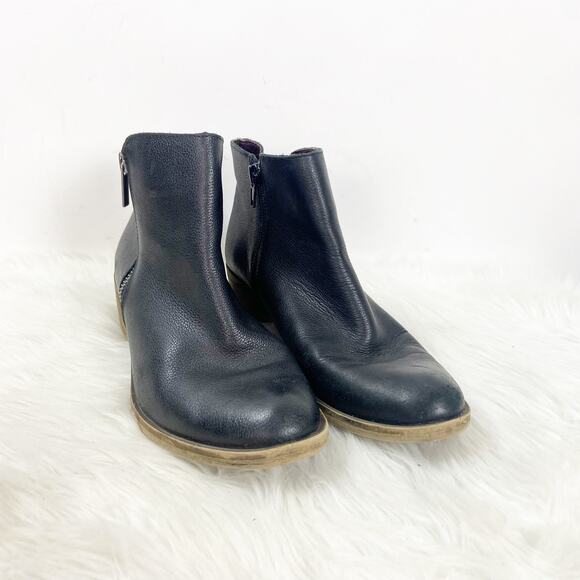 Kenzie 7 M Womens Black Leather Ghita Zip-up Ankle Booties - Picture 1 of 10